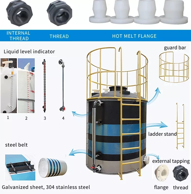 Small Customizable Corrosion Resistant Acid Resistant and Alkali Resistant Welded Stainless Steel PP Agitator Tank Environmental Protection Equipment